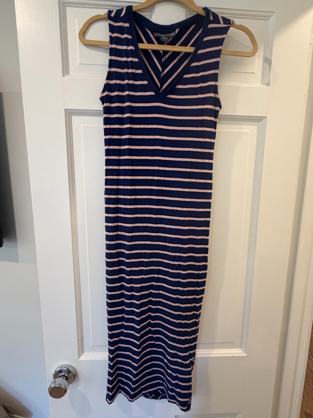 A Pea in the Pod Women’s Maternity Comfy Striped Fitted Midi Dress Size XS